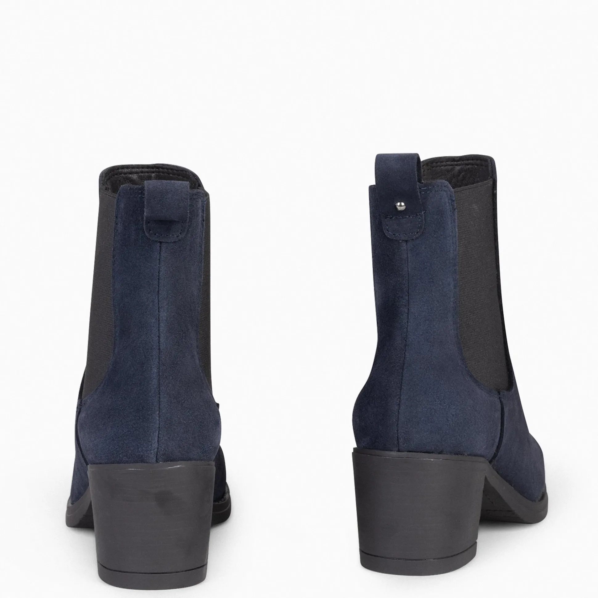 new_chelsea__botines_de_c_2.webp Botines De Mujer<miMaO New Chelsea - Botines De Cana Alta Con Tacón Para Mujer Azul Marino