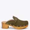 Sandalias De Tacón<miMaO Niza – Zuecos Con Tacón Bajo Y Plataforma Kaki