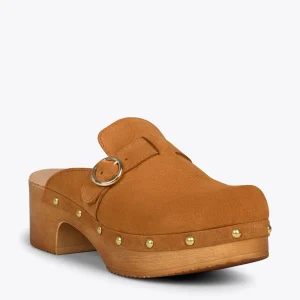 Sandalias De Tacón<miMaO Niza – Zuecos Con Tacón Bajo Y Plataforma Camel