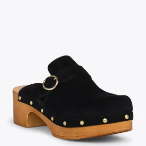 Sandalias De Tacón<miMaO Niza – Zuecos Con Tacón Bajo Y Plataforma Negro