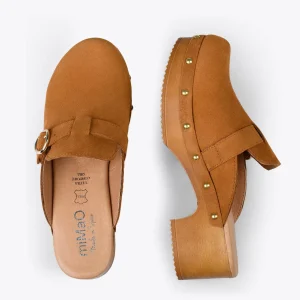Sandalias De Tacón<miMaO Niza – Zuecos Con Tacón Bajo Y Plataforma Camel
