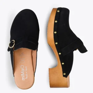 Sandalias De Tacón<miMaO Niza – Zuecos Con Tacón Bajo Y Plataforma Negro