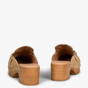 Sandalias De Tacón<miMaO Niza – Zuecos Con Tacón Bajo Y Plataforma Arena
