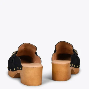 Sandalias De Tacón<miMaO Niza – Zuecos Con Tacón Bajo Y Plataforma Negro