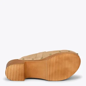 Sandalias De Tacón<miMaO Niza – Zuecos Con Tacón Bajo Y Plataforma Arena