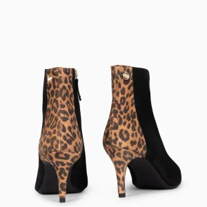 Botines De Mujer<miMaO Nuit - Botin Con Tacón Fino Negro Leopardo