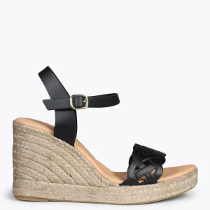 Esparto Y Alpargatas<miMaO Oasis – Cunas De Esparto Tostado Con Trenza Negro