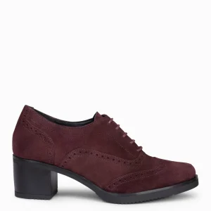 Mocasines Y Blucher<miMaO Oxford – Blucher De Mujer Con Tacón Burdeos