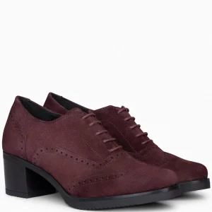Mocasines Y Blucher<miMaO Oxford – Blucher De Mujer Con Tacón Burdeos