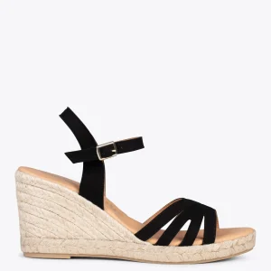 Esparto Y Alpargatas<miMaO Oyambre - Sandalias Con Cuna De Esparto Cangrejera Negro