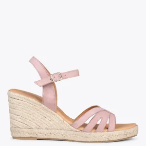 Esparto Y Alpargatas<miMaO Oyambre - Sandalias Con Cuna De Esparto Cangrejera Rosa