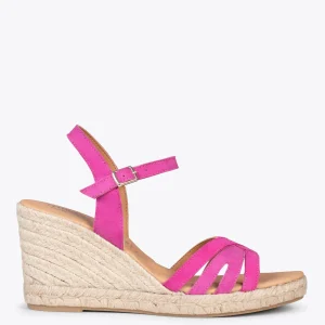Esparto Y Alpargatas<miMaO Oyambre - Sandalias Con Cuna De Esparto Cangrejera Fucsia