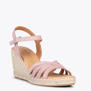Esparto Y Alpargatas<miMaO Oyambre - Sandalias Con Cuna De Esparto Cangrejera Rosa