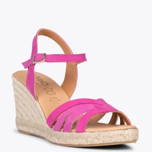 Esparto Y Alpargatas<miMaO Oyambre - Sandalias Con Cuna De Esparto Cangrejera Fucsia