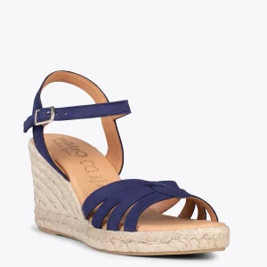 Esparto Y Alpargatas<miMaO Oyambre - Sandalias Con Cuna De Esparto Cangrejera Azul Marino