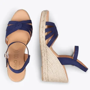 Esparto Y Alpargatas<miMaO Oyambre - Sandalias Con Cuna De Esparto Cangrejera Azul Marino