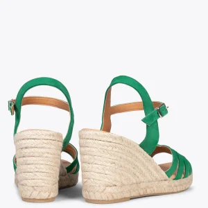 Esparto Y Alpargatas<miMaO Oyambre - Sandalias Con Cuna De Esparto Cangrejera Verde