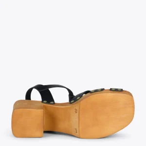 Sandalias De Tacón<miMaO Paradise – Sandalias De Madera Cangrejeras Negro