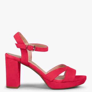 Sandalias De Tacón<miMaO Paris – Sandalias De Fiesta Con Tacón Alto Y Plataforma Rojo