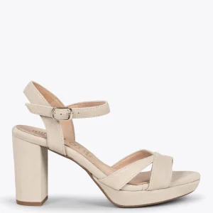 Sandalias De Tacón<miMaO Paris – Sandalias De Fiesta Con Tacón Alto Y Plataforma Beige