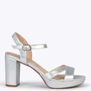 Sandalias De Tacón<miMaO Paris – Sandalias De Fiesta Con Tacón Alto Y Plataforma Plata