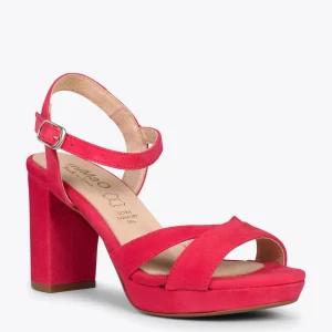 Sandalias De Tacón<miMaO Paris – Sandalias De Fiesta Con Tacón Alto Y Plataforma Rojo