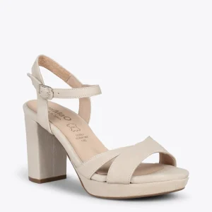 Sandalias De Tacón<miMaO Paris – Sandalias De Fiesta Con Tacón Alto Y Plataforma Beige