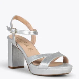 Sandalias De Tacón<miMaO Paris – Sandalias De Fiesta Con Tacón Alto Y Plataforma Plata