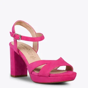 Sandalias De Tacón<miMaO Paris – Sandalias De Fiesta Con Tacón Alto Y Plataforma Fucsia