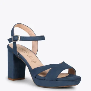 Sandalias De Tacón<miMaO Paris – Sandalias De Fiesta Con Tacón Alto Y Plataforma Marino