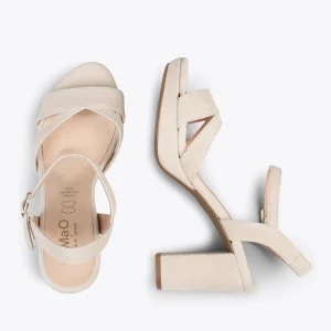 Sandalias De Tacón<miMaO Paris – Sandalias De Fiesta Con Tacón Alto Y Plataforma Beige
