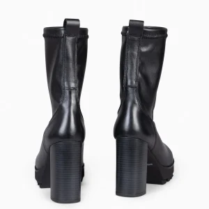 Botines De Mujer<miMaO Phoenix - Botin Alto Stretch Negro