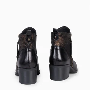 Botines De Mujer<miMaO Rebecca - Botines Con Tacón Para Mujer Negro Y Bronce