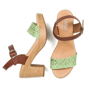 Sandalias De Tacón<miMaO Relax - Sandalia Tacón Tira Rafia Verde