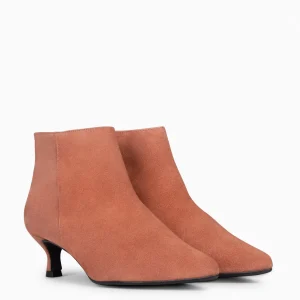 Botines De Mujer<miMaO Royal - Botines Tacón Bajo Teja Serraje