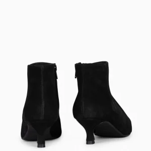 Botines De Mujer<miMaO Royal - Botines Tacón Bajo Negro Serraje
