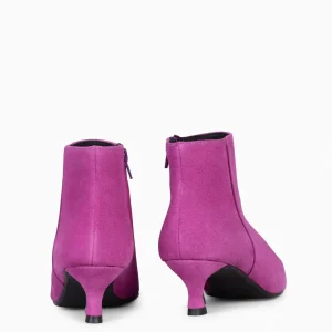 Botines De Mujer<miMaO Royal - Botines Tacón Bajo Fucsia Serraje