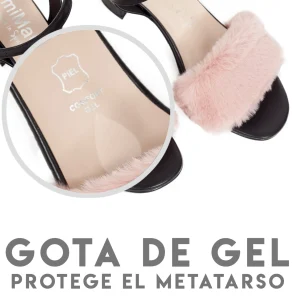 Sandalias De Tacón<miMaO Sandalia De Tacón Con Pelo Rosa Palo Peluche