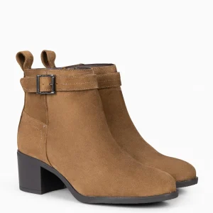 Botines De Mujer<miMaO Seattle - Botines Serraje Mujer En Color Camel