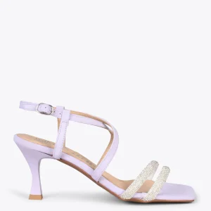 Sandalias De Tacón<miMaO Shiny - Sandalias De Tiras Brillantes Lavanda