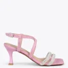 Sandalias De Tacón<miMaO Shiny - Sandalias De Tiras Brillantes Rosa
