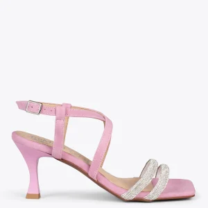 Sandalias De Tacón<miMaO Shiny - Sandalias De Tiras Brillantes Rosa