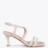 Sandalias De Tacón<miMaO Shiny - Sandalias De Tiras Brillantes Nude