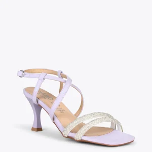 Sandalias De Tacón<miMaO Shiny - Sandalias De Tiras Brillantes Lavanda