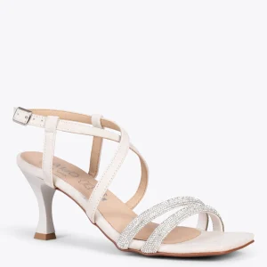 Sandalias De Tacón<miMaO Shiny - Sandalias De Tiras Brillantes Hueso