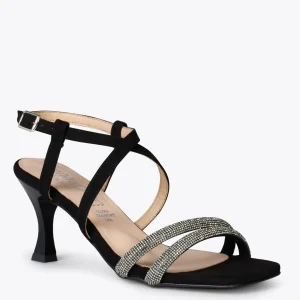 Sandalias De Tacón<miMaO Shiny - Sandalias De Tiras Brillantes Negro
