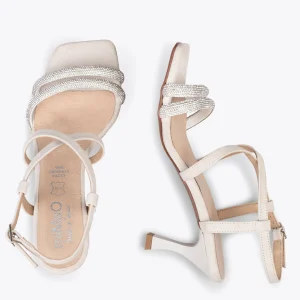 Sandalias De Tacón<miMaO Shiny - Sandalias De Tiras Brillantes Hueso