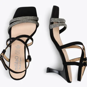 Sandalias De Tacón<miMaO Shiny - Sandalias De Tiras Brillantes Negro