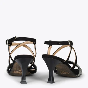 Sandalias De Tacón<miMaO Shiny - Sandalias De Tiras Brillantes Negro