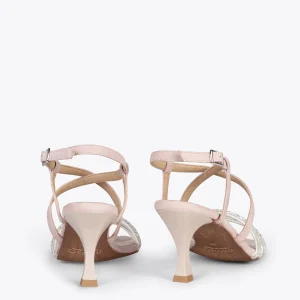 Sandalias De Tacón<miMaO Shiny - Sandalias De Tiras Brillantes Nude